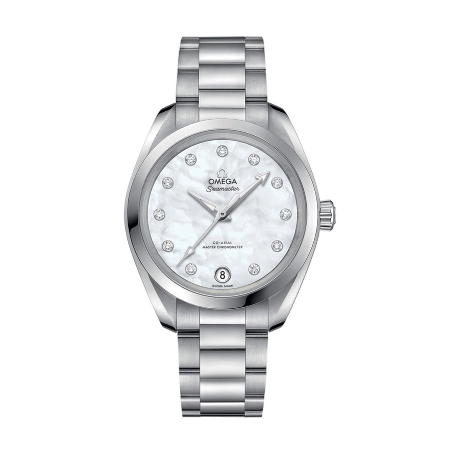 34mm Seamaster Aqua Terra 150M Watch with Mother of Pearl Dial in Stainless Steel, Bracelet