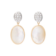 Siviglia Diamond and Mother of Pearl Drop Earrings in 18K Yellow Gold