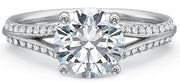 New Aire 0.40ct Diamond Split Shank Ring Semi Mount in 18K White Gold and Platinum