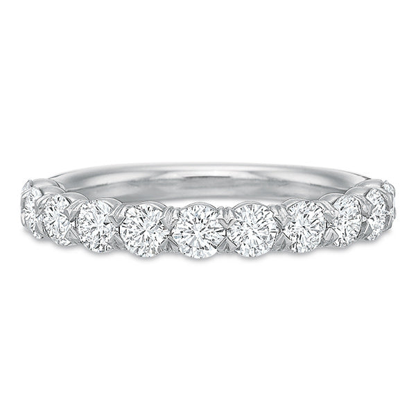 Silk Prong 1.50ct Diamond Partway Band in Platinum, size 6