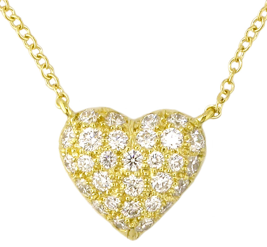 0.85ct Diamond Heart Necklace in 18K Yellow Gold, 16"