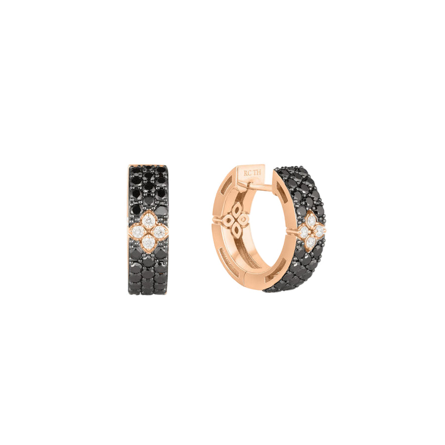 Love in Verona 0.89ct Black Diamond Huggie Hoop Earrings in 18K Rose Gold