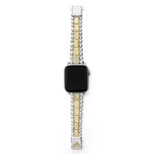 18K Gold and Sterling Silver Single Diamond Watch Bracelet-38-45mm