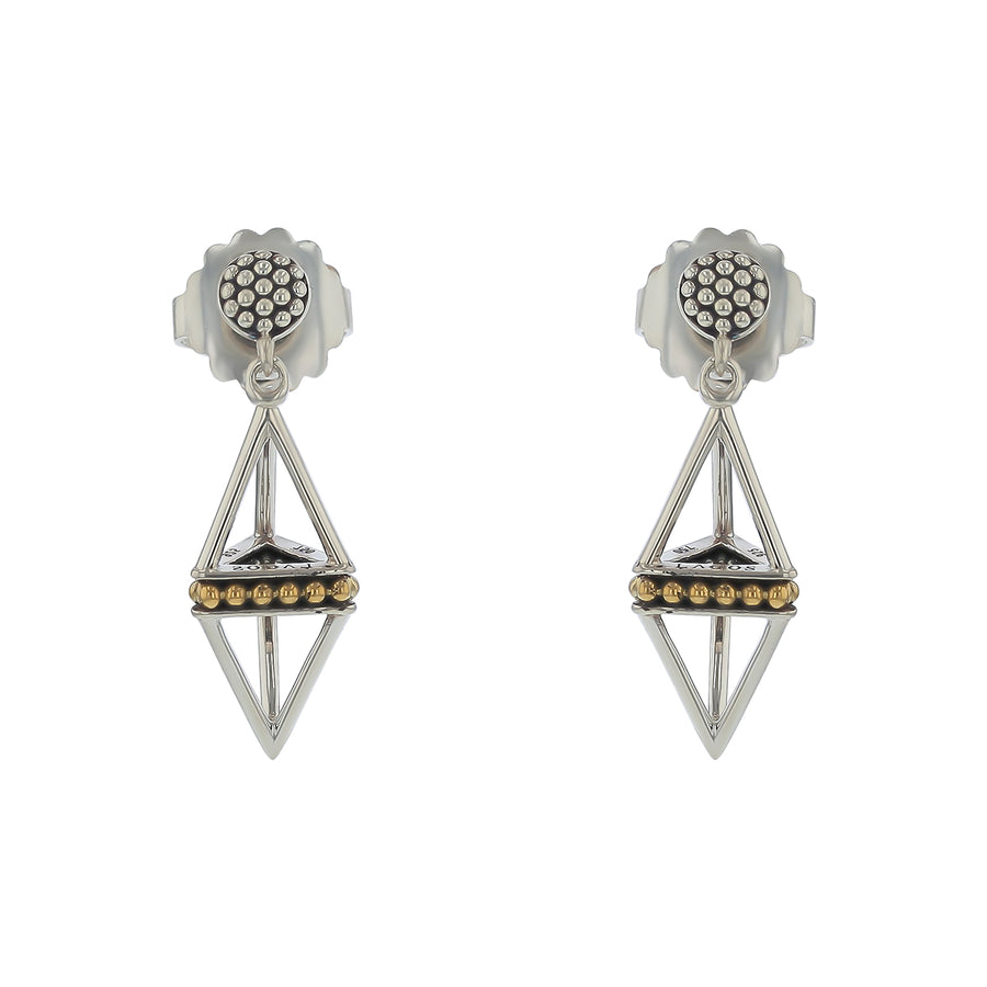Lagos Caviar Drop Earrings in Sterling Silver and 14k Yellow Gold