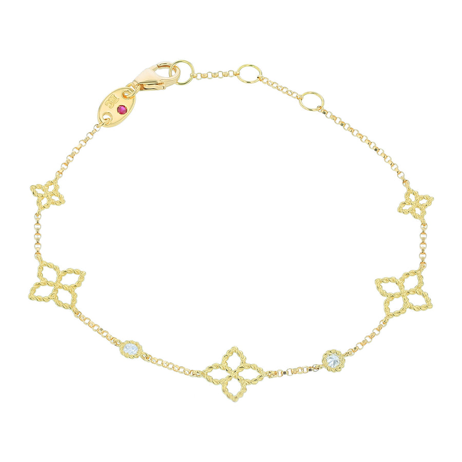 Principessa 0.06ct Diamond Bracelet in 18K Yellow Gold