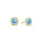 Swiss Blue Topaz Caviar Stud Earrings