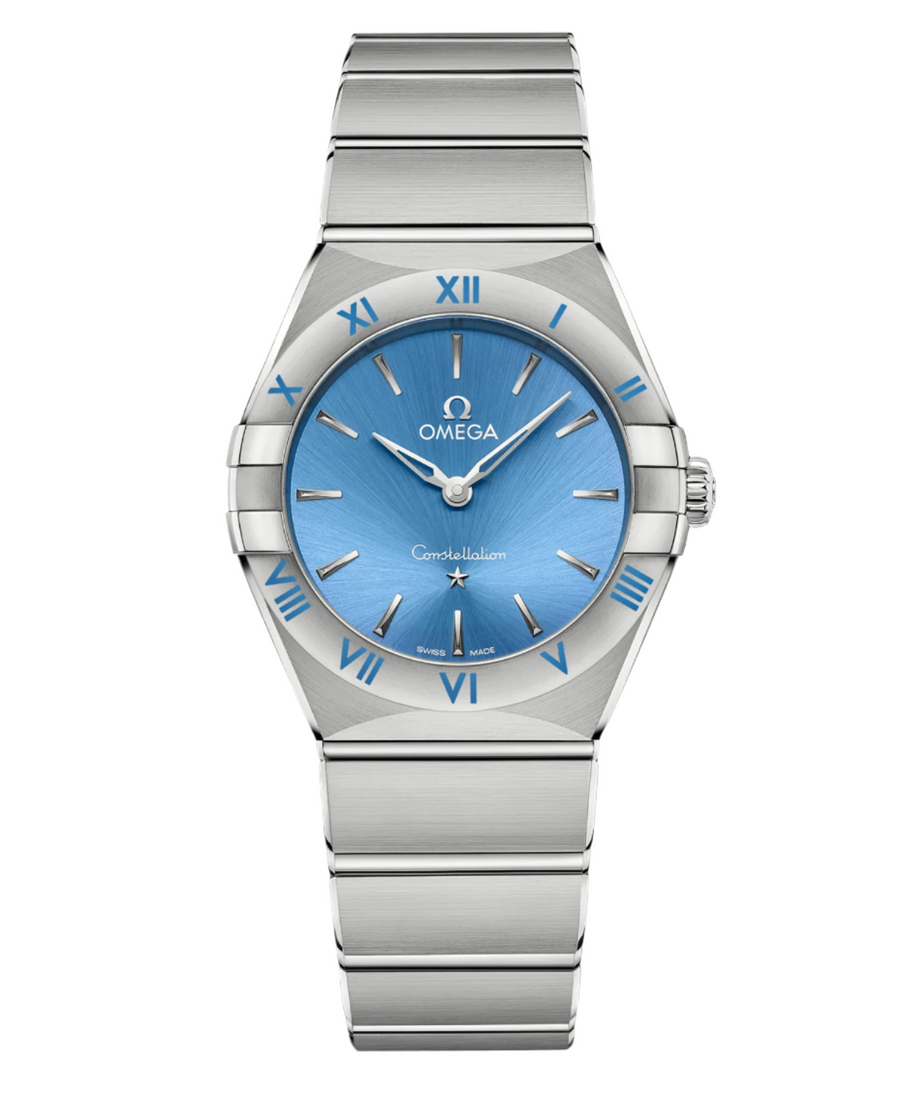 28mm Constellation Quartz Watch with Blue Dial in Stainless Steel, Bracelet