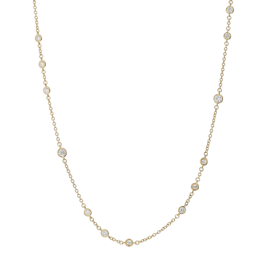 Cascade Diamond Stations Necklace in 18K Yellow Gold, 18in