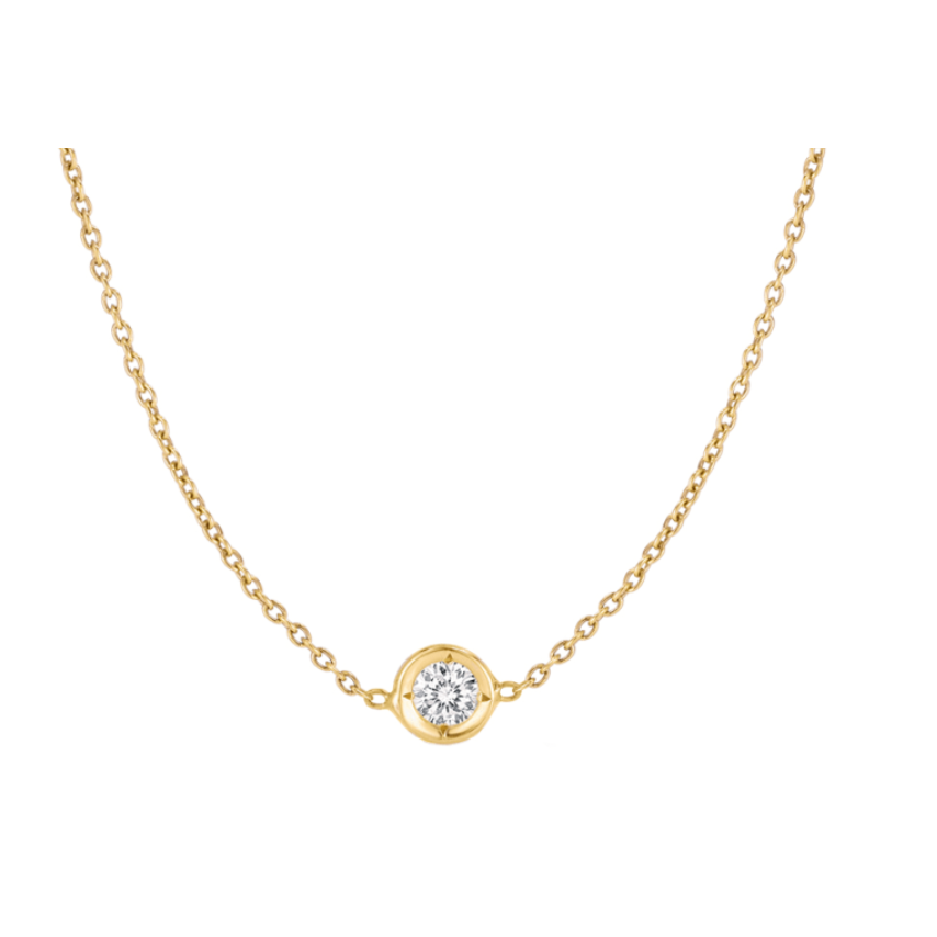 Diamond by the Inch 0.48ct Diamond Solitaire Necklace in 18K Yellow Gold, 18"