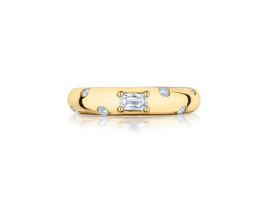 Cobblestone 0.43ct Ashoka Diamond Band in 18K Yellow Gold, size 6.5