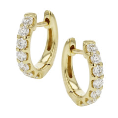 Odessa 0.49-0.57ct Diamond Huggie Hoops in 18K Yellow Gold