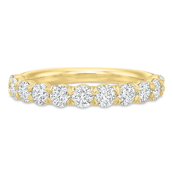 Silk Prong  2.00ct Diamond Partway Band in 18K Yellow Gold, size 6