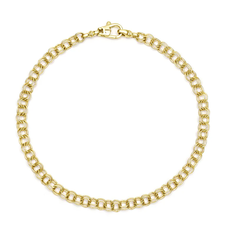 Anthem High Jinks 3.5mm Double Cable Chain Bracelet in 18K Yellow Gold, size 7.5