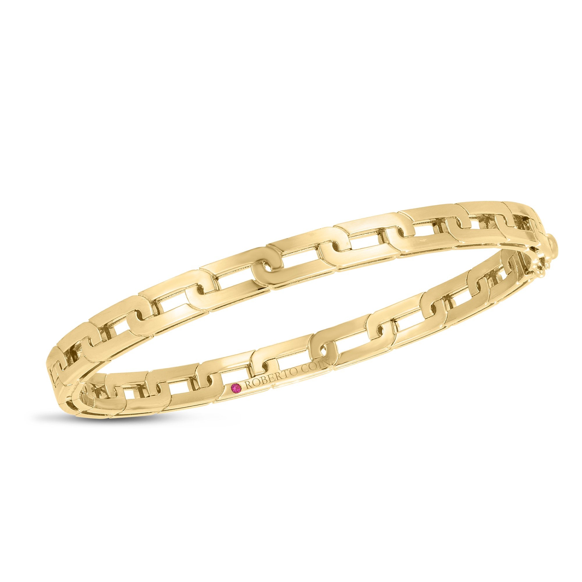 Navarra Slim Bangle in 18K Yellow Gold, 48x58mm