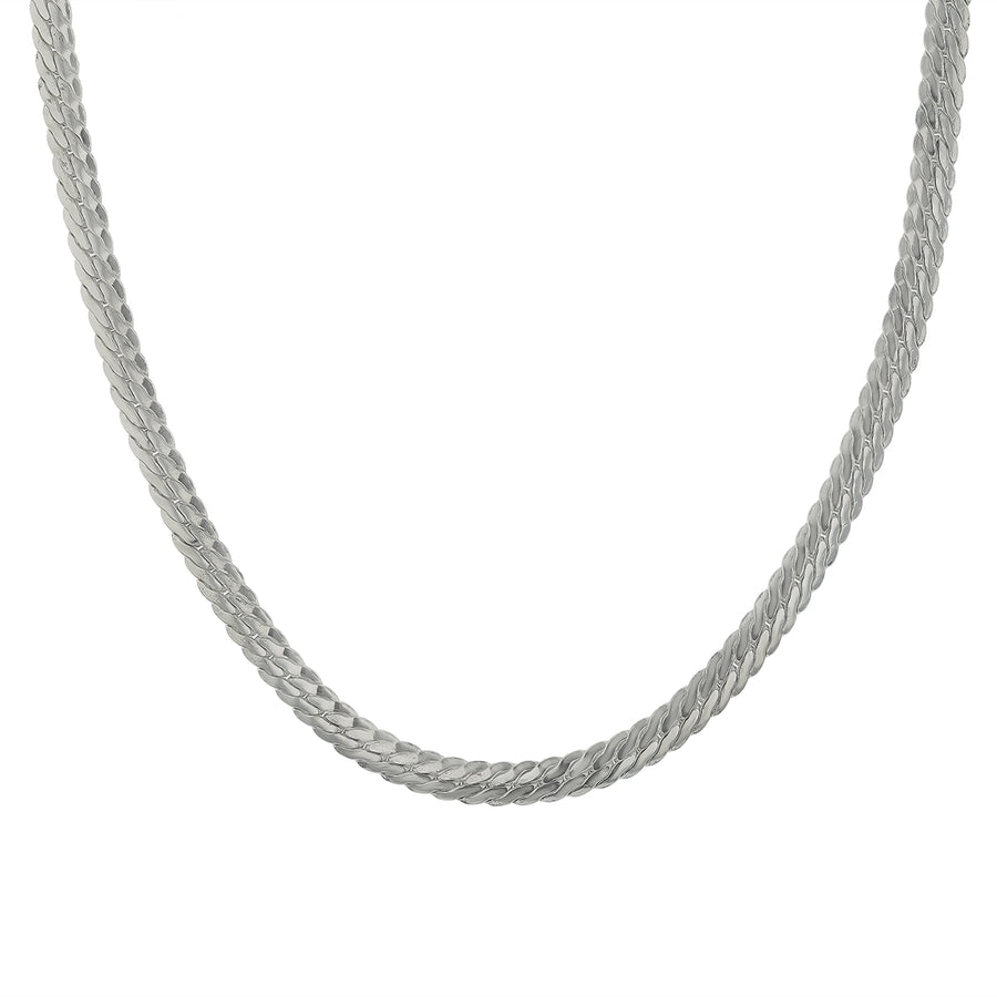 Curbed Chain Necklace in Sterling Silver, 24"