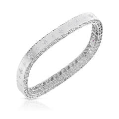 Princess 0.48ct Diamond Satin Bangle Bracelet in 18K White Gold