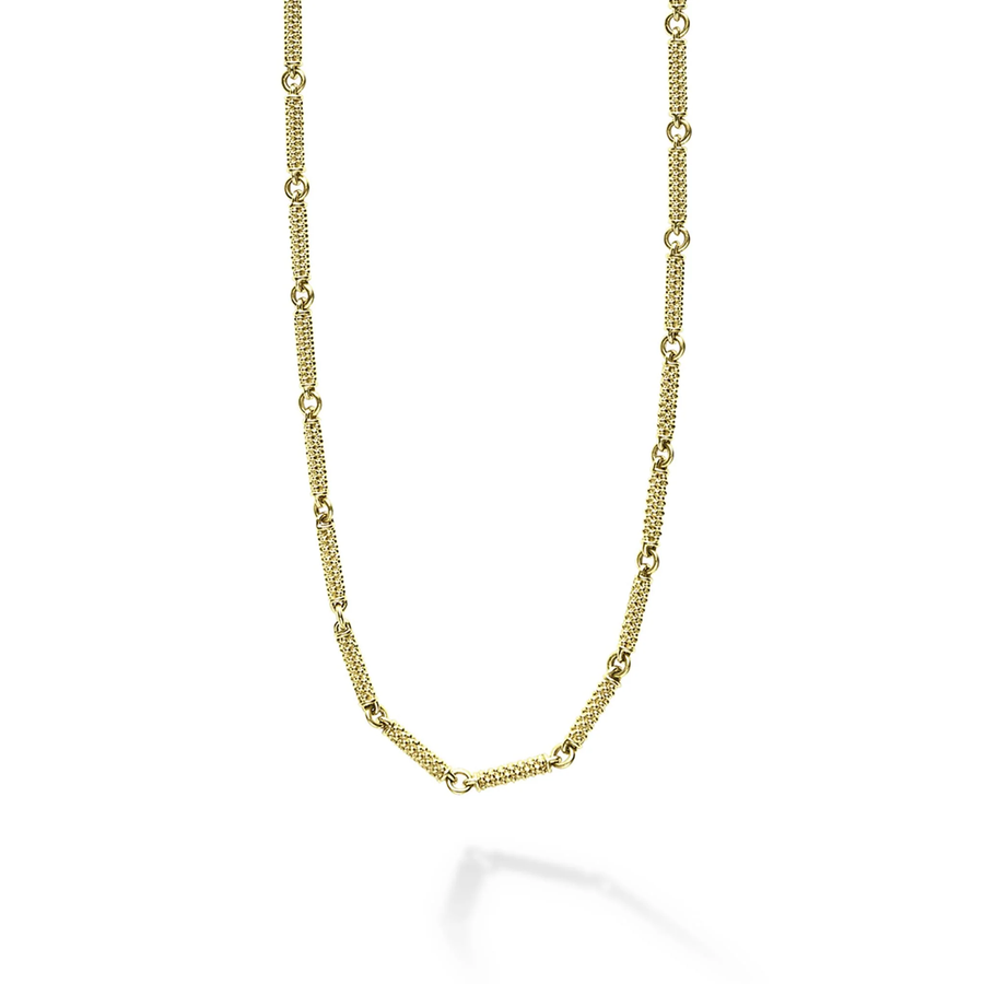 Signature Caviar 2mm Necklace in 18K Yellow Gold with Toggle Clasp, 16-18" chain