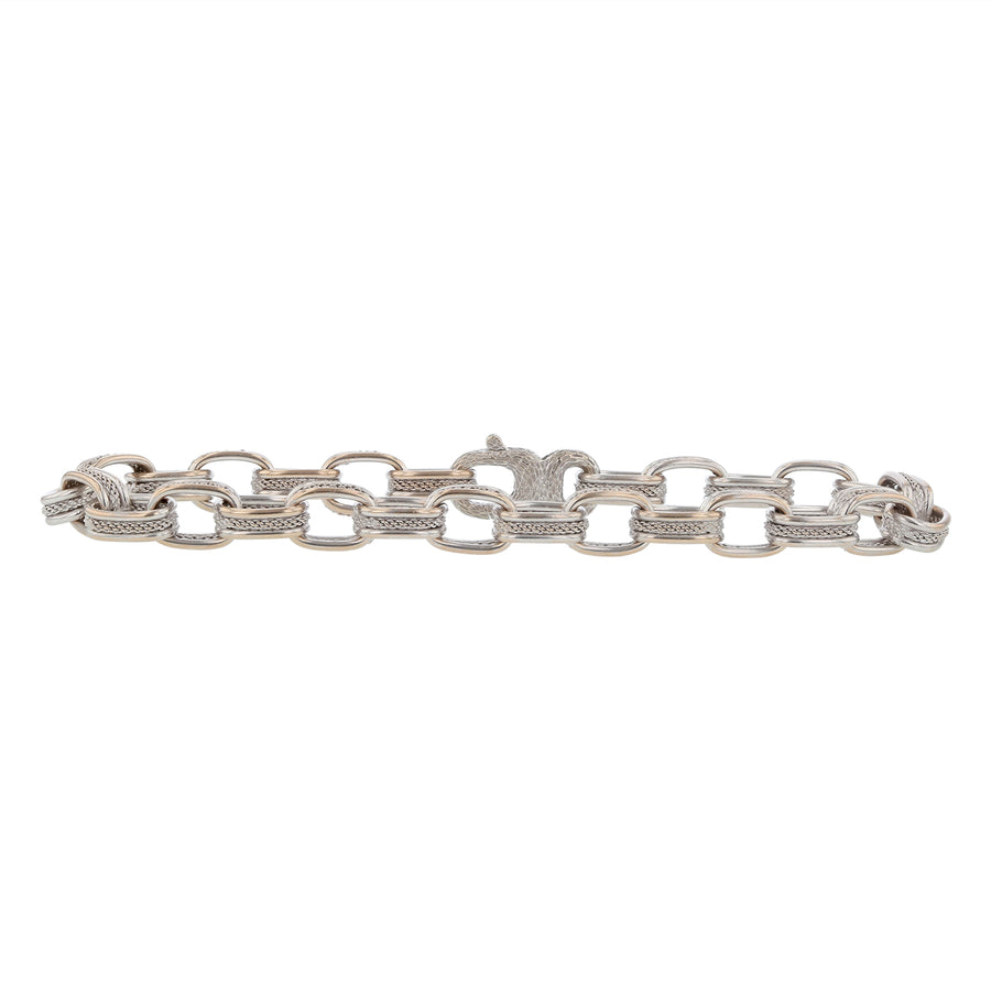 Oval Link Bracelet in 18K White Gold, 7.5"