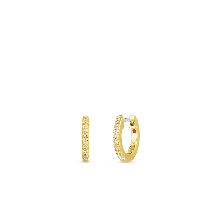 0.09Ct Diamond Extra Small Hoop Earrings in 18K Yellow Gold