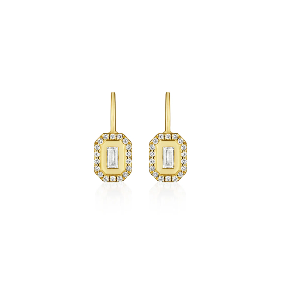 Art Deco 0.46ct Diamond Drop Earrings in 18k Yellow Gold
