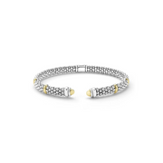 Caviar Versa 5mm Cuff Bracelet in Sterling Silver and 18K Yellow Gold, size 7