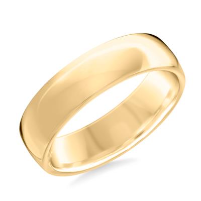 5mm Low Dome Euro Wedding Band in 14K Yellow Gold Size 10