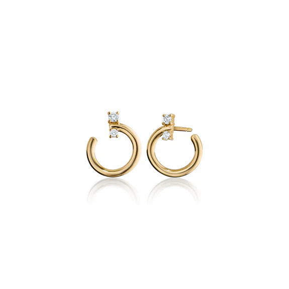 Galaxy Wrap 0.19Ct Diamond Hoop Earrings in 18k Yellow Gold