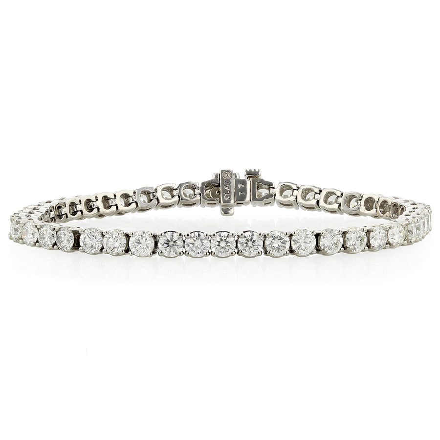 10.30ct Fire & Ice 3 Prong Tennis Bracelet with 34 Round Brilliant Diamonds in Platinum