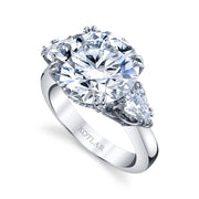 Classico 7.15ct Round Brilliant Diamond, 1.02ct Bullet Cut and 0.07ct Diamond Ring in Platinum, size 6