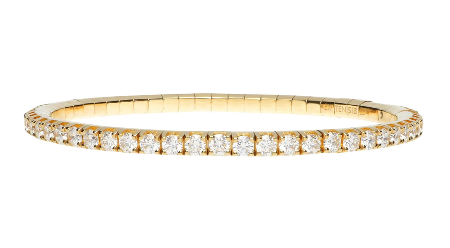 5.56ct Diamond Stretch Tennis Bracelet in 18K Yellow Gold