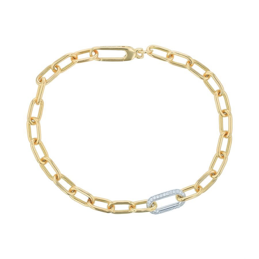 Classic 0.25ct Diamond Chain Bracelet in 18K Yellow and White Gold