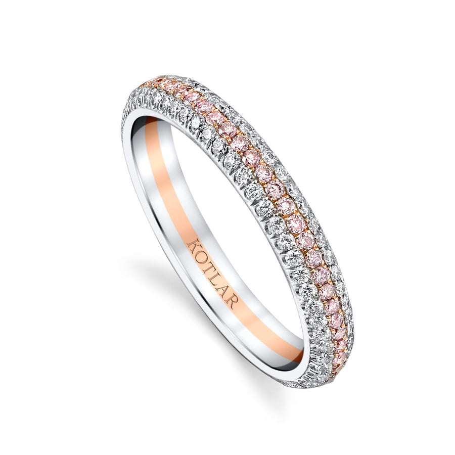 Arabesque Fancy Pink Diamond Pave Eternity Band