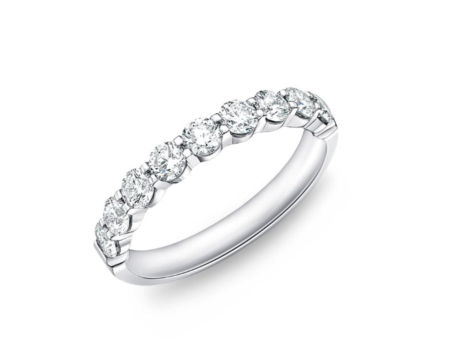 Petite Prong Diamond Band in Platinum