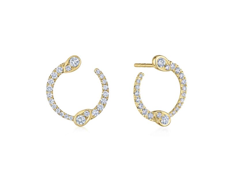 Eclipse 0.56ct Diamond Circle Stud Earrings in 18K Yellow Gold