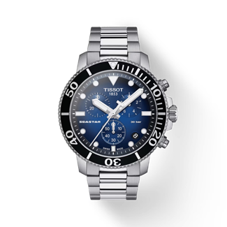 45.5mm Seastar 1000 Watch with Blue Dial in Stainless Steel, Bracelet
