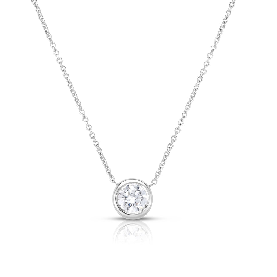 Diamond by the Inch 0.19ct Round Diamond Bezel Set Necklace in 18K White Gold