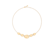 Lunaria 0.07ct Diamond Necklace in 18K Yellow and White Gold, 16.5"