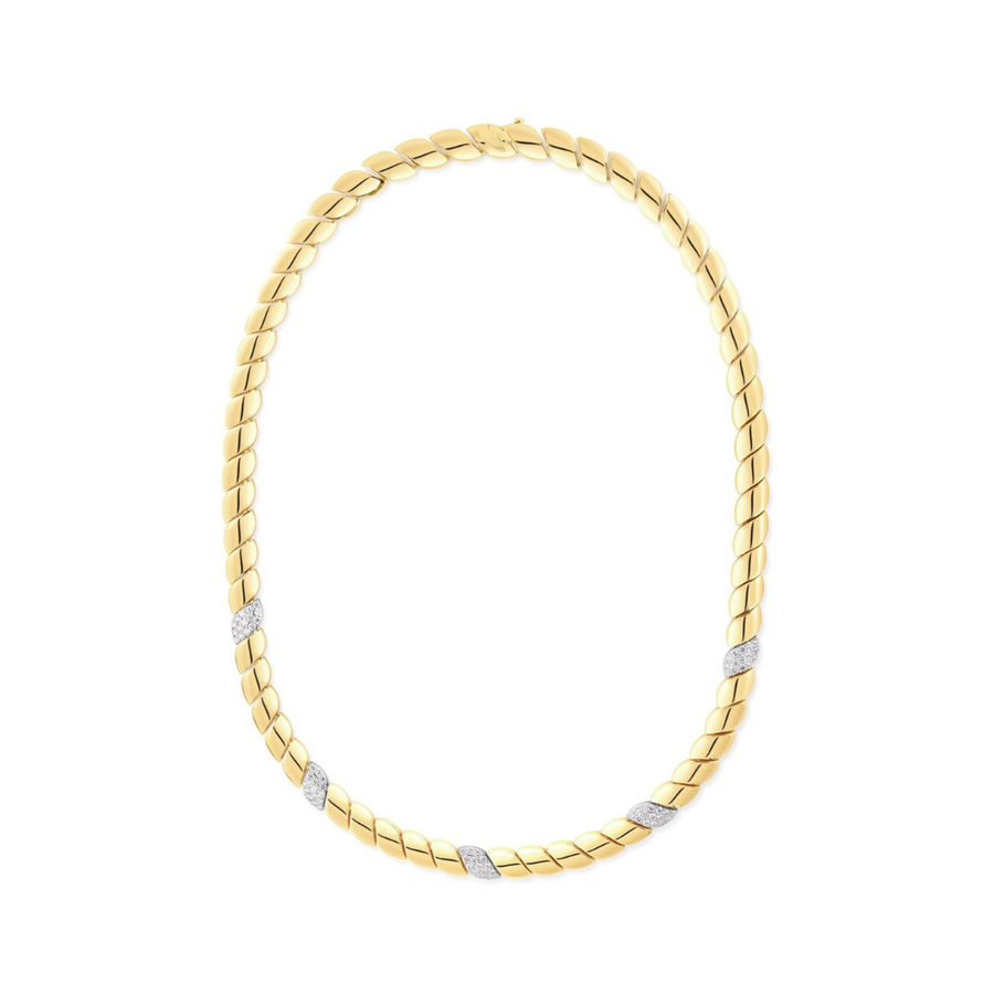 San Marco 0.78ct Diamond 3 Station Bracelet in 18K Yellow and White Gold