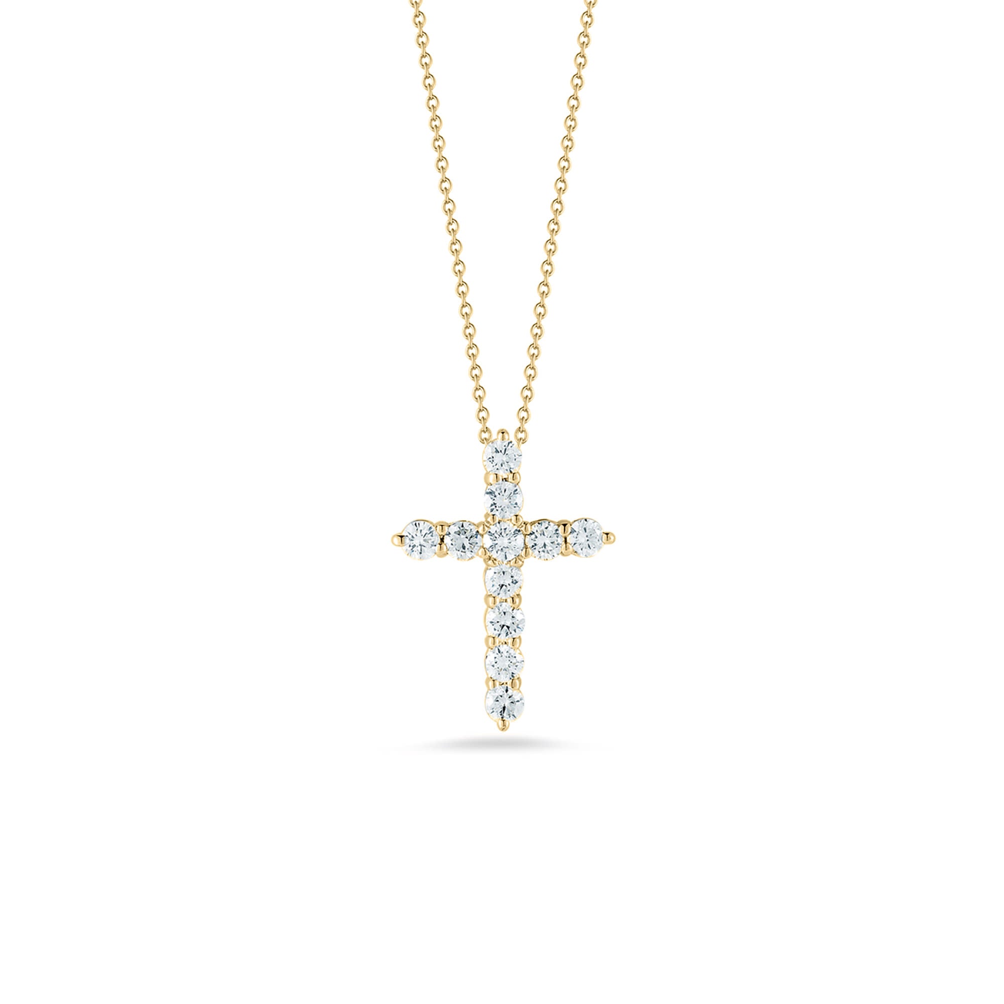 Tiny Treasures Diamond Cross Pendant in 18K Yellow Gold, 18in