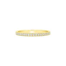 New Aire Round Diamond Halfway Band in 18K Yellow Gold, Size 6
