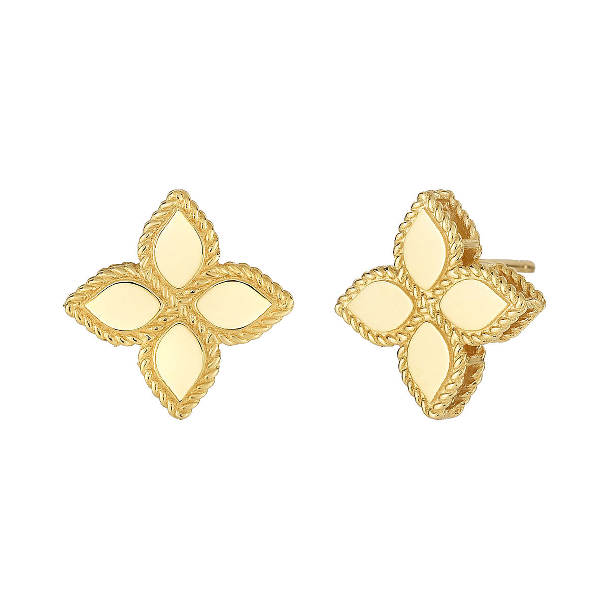 Princess Flower Earrings in 18K Yellow Gold, Medium