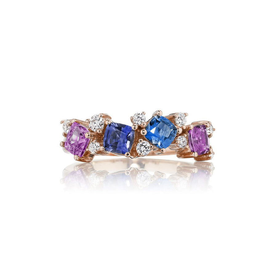 Confetti 1.68ct Sapphire and 0.27ct Diamond Ring in 18K Rose Gold