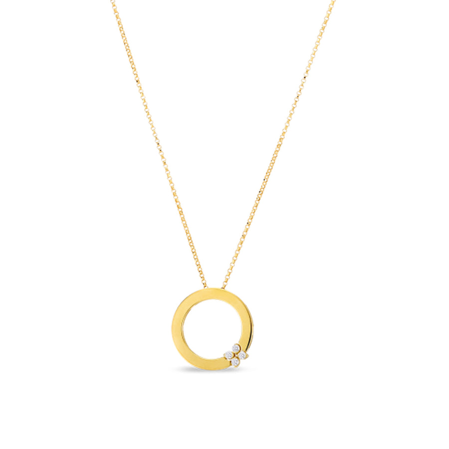 Love in Verona 0.07ct Diamond Necklace in 18K Yellow Gold 17in