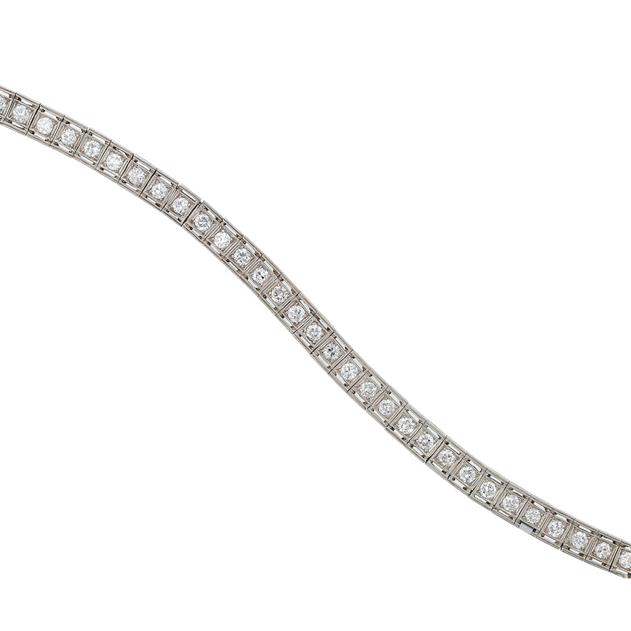 3.80ct Diamond Straight Line Art Deco Bracelet in Platinum, 7"