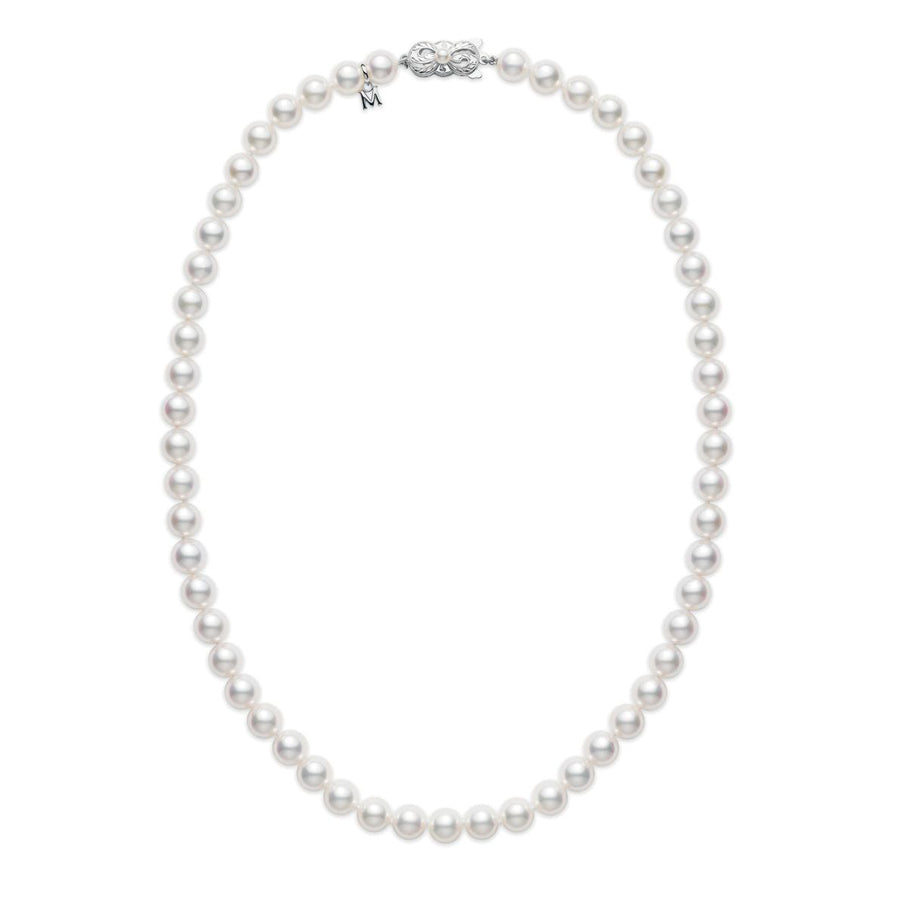 18K White Gold 7.0-7.5mm A Cultured Pearl Necklace, 16"