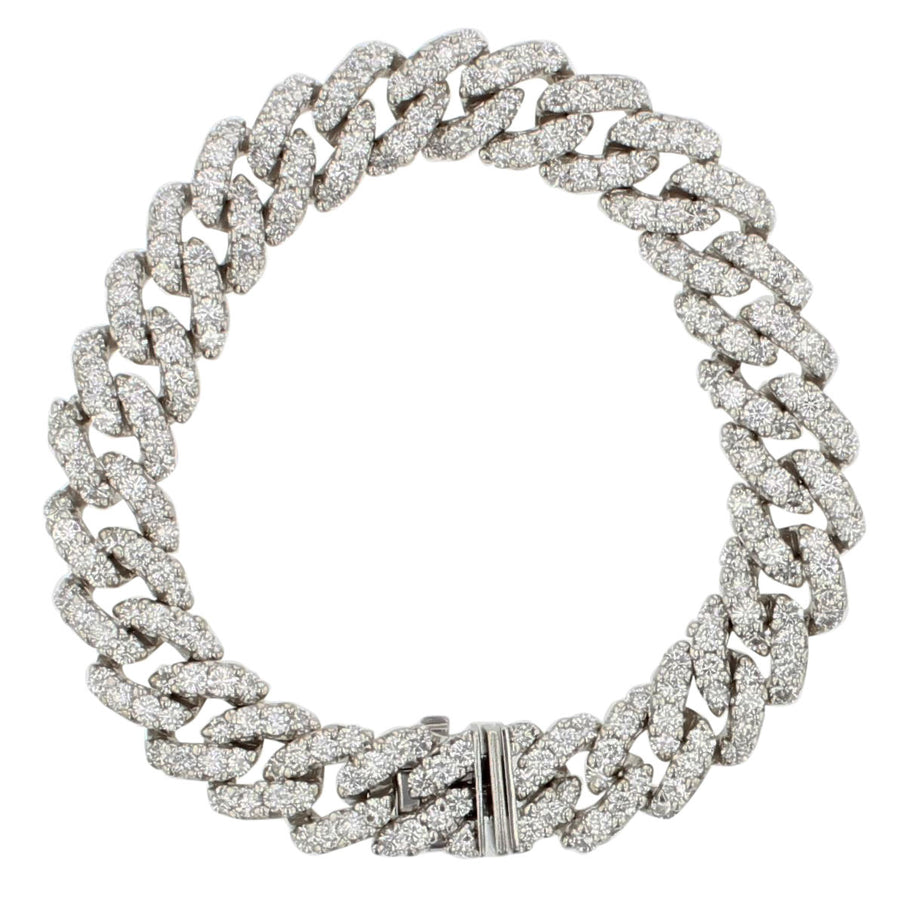 18k White Gold Pavé Curb Bracelet