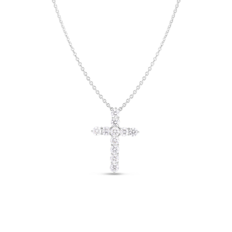Tiny Treasures 1.77ct Diamond Extra Large Cross Pendant in 18K White Gold, 18" chain