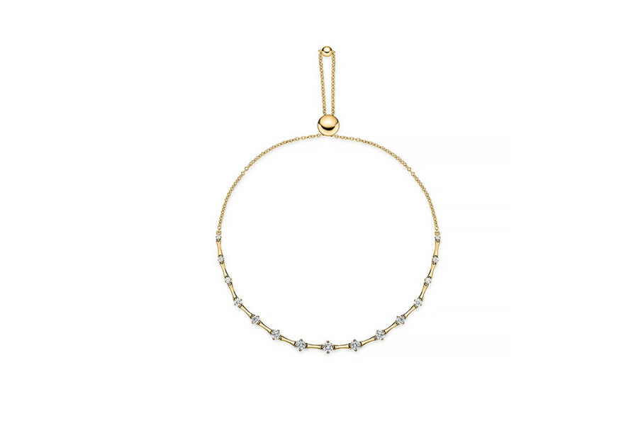 Cadence Bolo 0.55-0.64ct Diamond Station Bracelet in 18k Yellow Gold