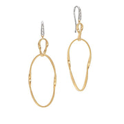 Marrakech Onde 0.05ct Diamond Hand Coiled Double Drop Earrings in 18K Yellow and White Gold