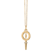 True North 0.05ct Diamond Compass Key Pendant in 18K Yellow Gold, 16-17" chain